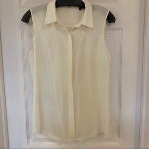 Theory Fitted Sleeveless Shirt In Stretch Silk